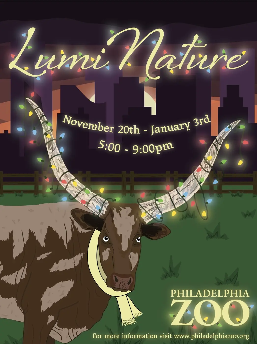 Advertisement for illuminature event at philidelphia zoo.